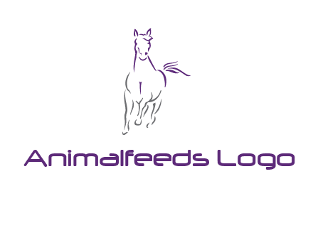 line art running horse logo