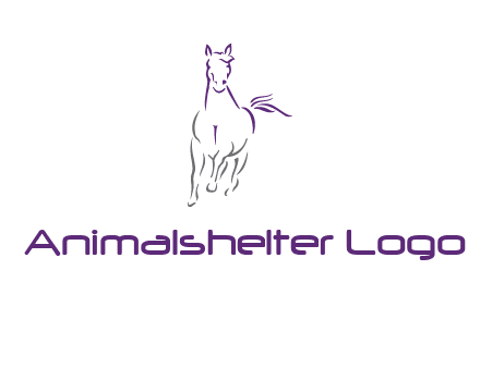 line art running horse logo