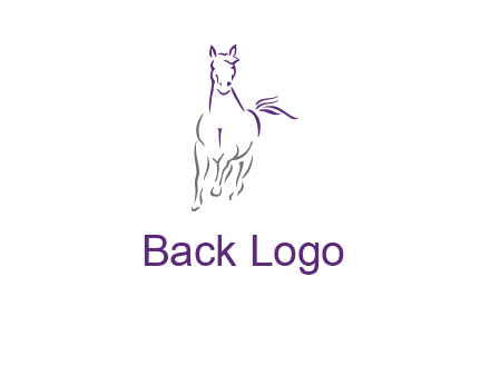 line art running horse logo