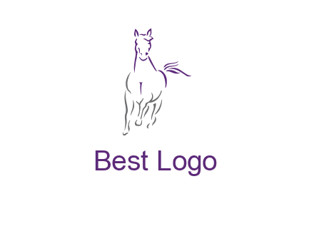 line art running horse logo