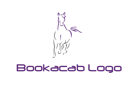 line art running horse logo