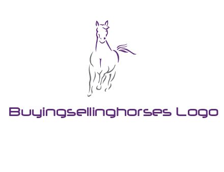 line art running horse logo