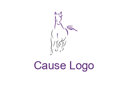 line art running horse logo