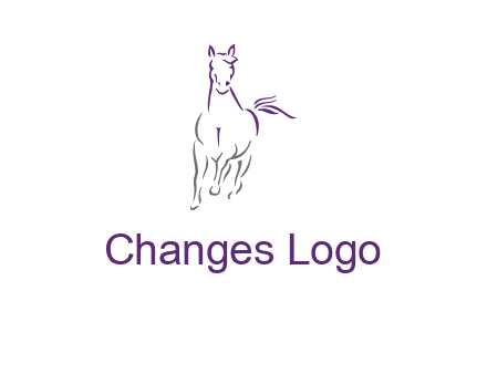 line art running horse logo