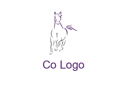 line art running horse logo