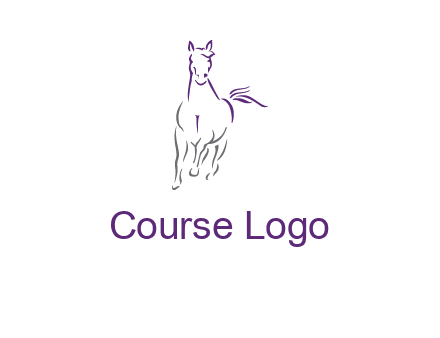 line art running horse logo