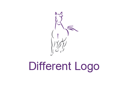 line art running horse logo