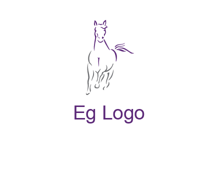 line art running horse logo