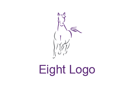 line art running horse logo