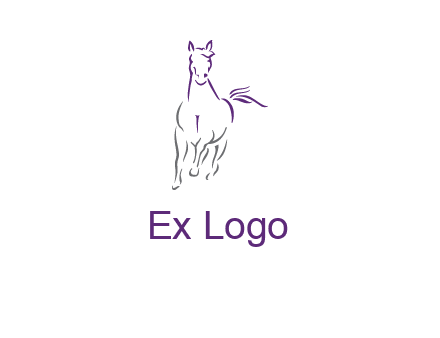 line art running horse logo
