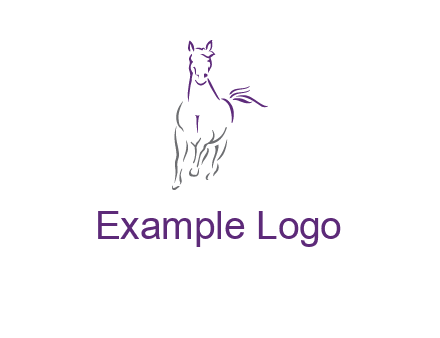 line art running horse logo