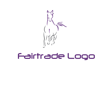 line art running horse logo