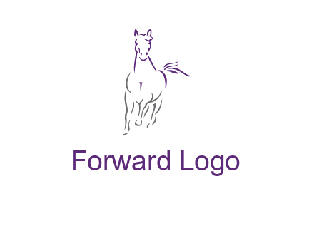 line art running horse logo