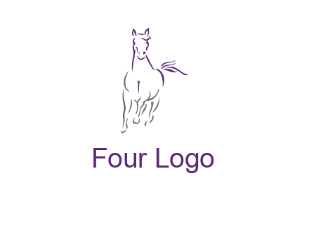 line art running horse logo