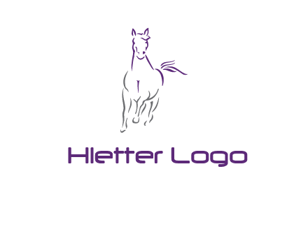 line art running horse logo