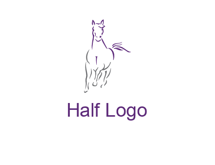 line art running horse logo