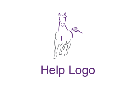 line art running horse logo
