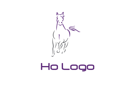 line art running horse logo