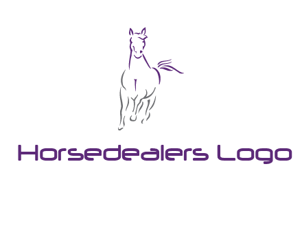 line art running horse logo