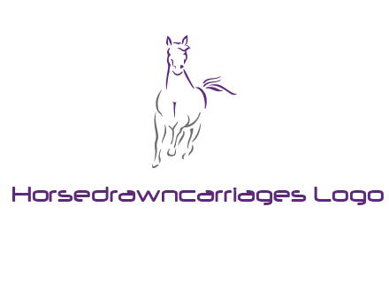 line art running horse logo