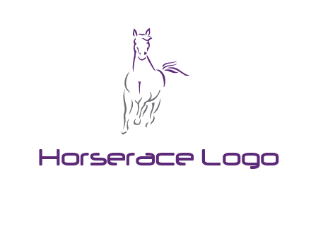 line art running horse logo