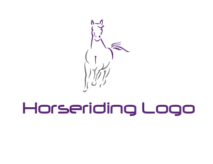 line art running horse logo
