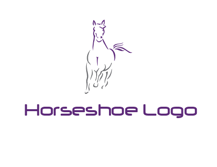 line art running horse logo