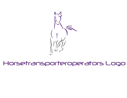 line art running horse logo