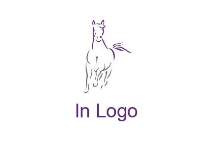 line art running horse logo
