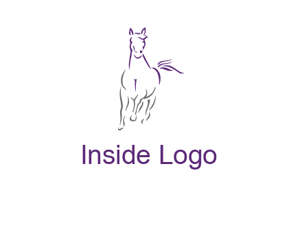 line art running horse logo