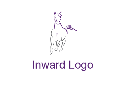 line art running horse logo