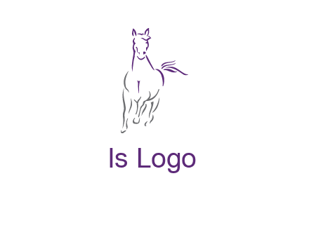 line art running horse logo