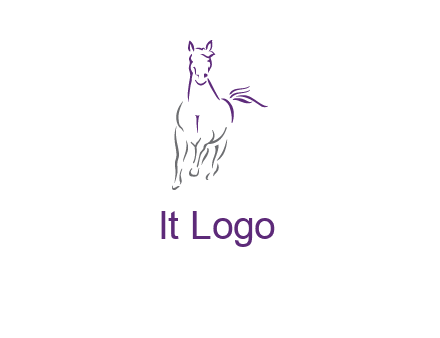 line art running horse logo