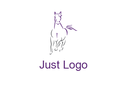 line art running horse logo