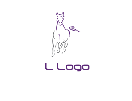 line art running horse logo