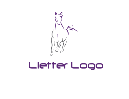 line art running horse logo