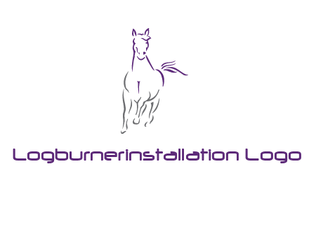 line art running horse logo