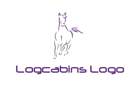 line art running horse logo