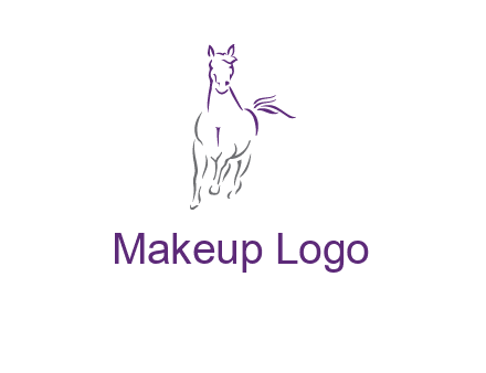 line art running horse logo