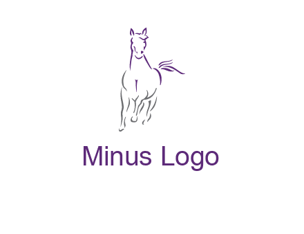 line art running horse logo
