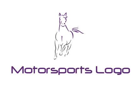 line art running horse logo