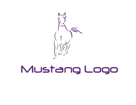 line art running horse logo