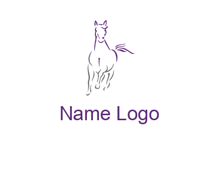 line art running horse logo