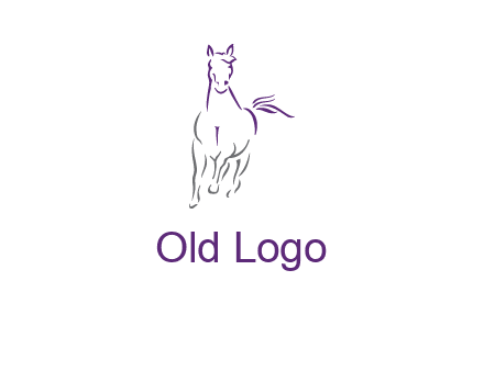 line art running horse logo