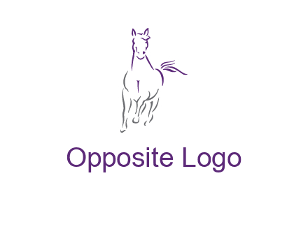 line art running horse logo