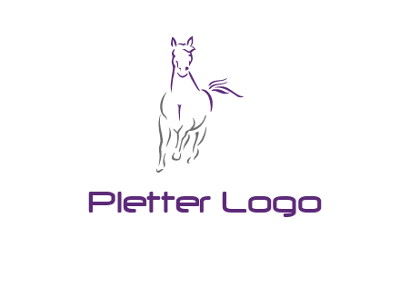 line art running horse logo