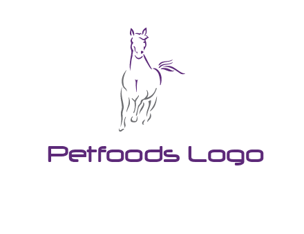 line art running horse logo