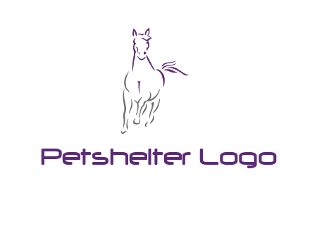 line art running horse logo