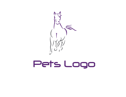 line art running horse logo