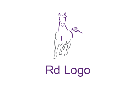 line art running horse logo